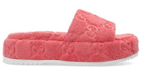 gucci pink gg slides|pink Gucci slides platform.